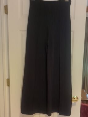 Quince Black Wide-Leg High-Rise Pants